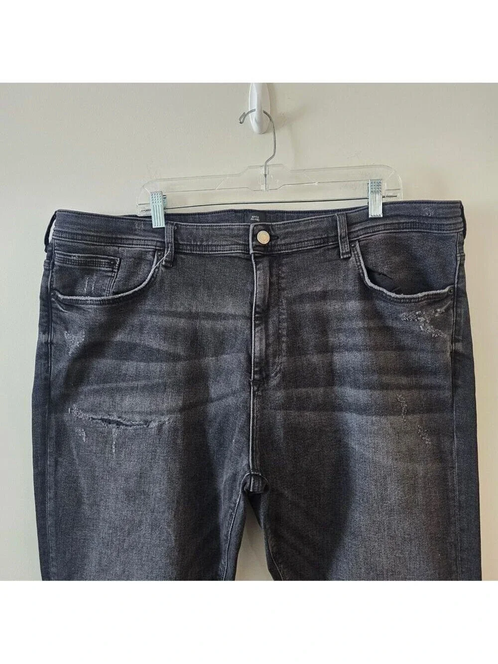 River Island Black Men Skinny Stretch Jeans Size 44x30
